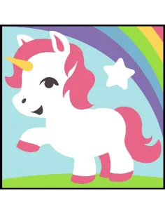 Kit canevas : 20x20 cm, N18 - licorne -  kit soudan