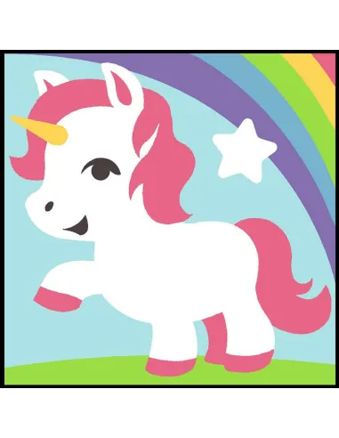 Kit canevas : 20x20 cm, N18 - licorne -  kit soudan