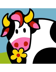 Kit canevas : 20x20 cm, N19 - vache -  kit soudan