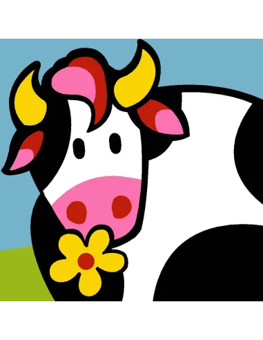 Kit canevas : 20x20 cm, N19 - vache -  kit soudan