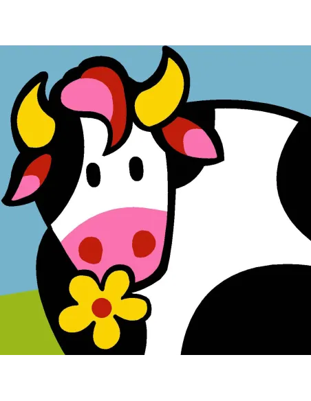 Kit canevas : 20x20 cm, N19 - vache -  kit soudan