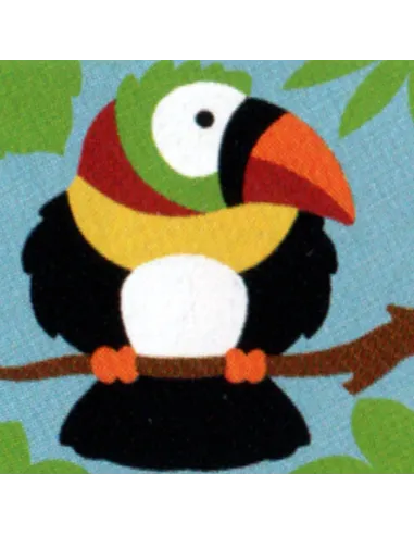 Kit canevas : 20x20 cm, N19 - toucan -  kit soudan