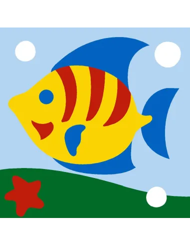 Kit canevas : 20x20 cm, N19 - poisson  -  kit soudan