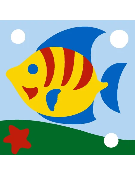 Kit canevas : 20x20 cm, N19 - poisson  -  kit soudan