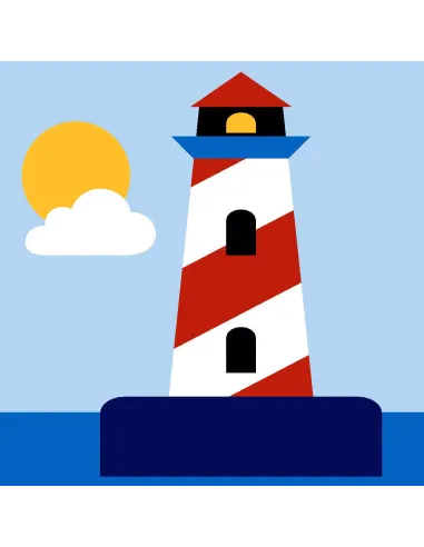 Kit canevas : 20x20 cm, N19 - phare  -  kit soudan