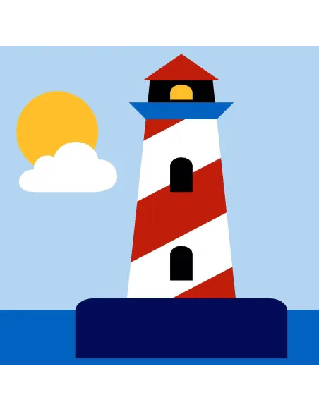 Kit canevas : 20x20 cm, N19 - phare  -  kit soudan