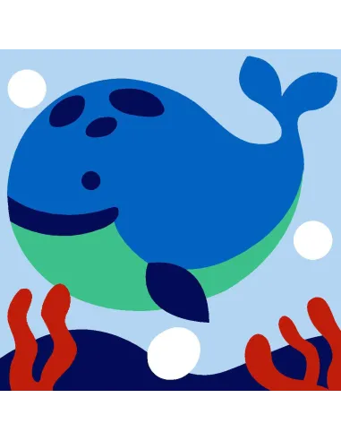 Kit canevas : 20x20 cm, N19 - baleine  -  kit soudan