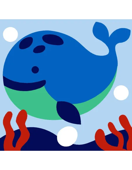 Kit canevas : 20x20 cm, N19 - baleine  -  kit soudan