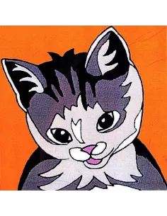 Kit canevas : 20x20 cm, Chat