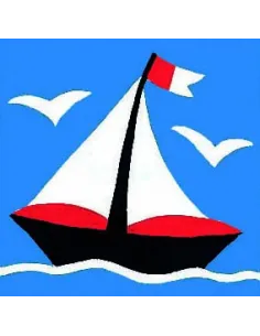 Kit canevas : 20x20 cm, Petit bateau