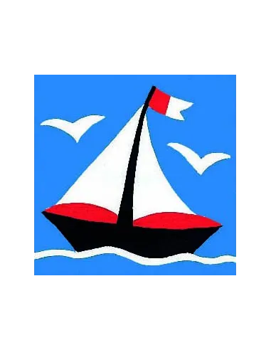 Kit canevas : 20x20 cm, Petit bateau