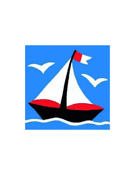 Kit canevas : 20x20 cm, Petit bateau