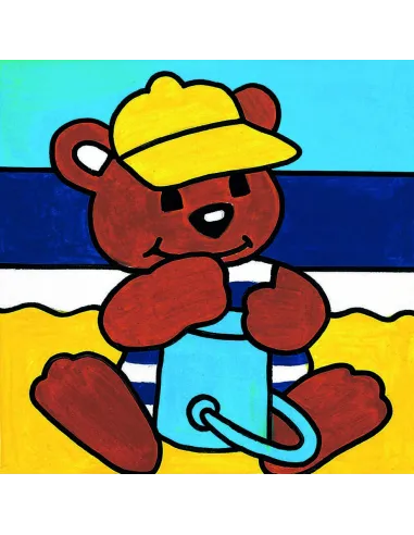 Kit canevas : 20x20 cm, Nounours