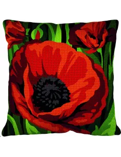 Kit coussin : 50x50 cm, Coquelicot
