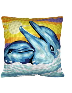 Kit coussin : 50x50 : N20 -dauphins- coussin