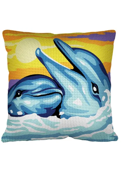 Kit coussin : 50x50 : N20 -dauphins- coussin
