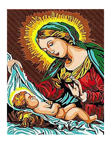 Kit canevas : 20x25 cm,Vierge : blanc