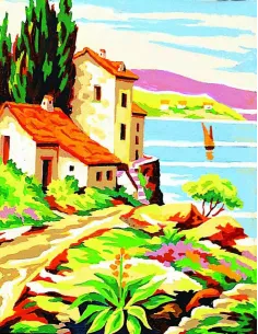 Kit canevas : 20x25 cm, blanc
