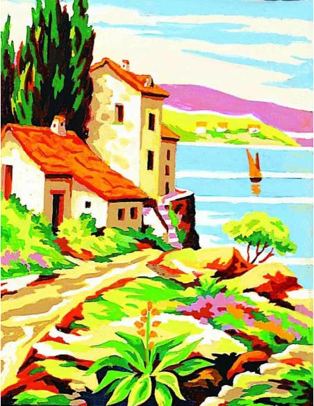 Kit canevas : 20x25 cm, blanc
