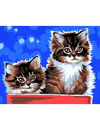 Kit canevas : 20x25 cm, Chatons