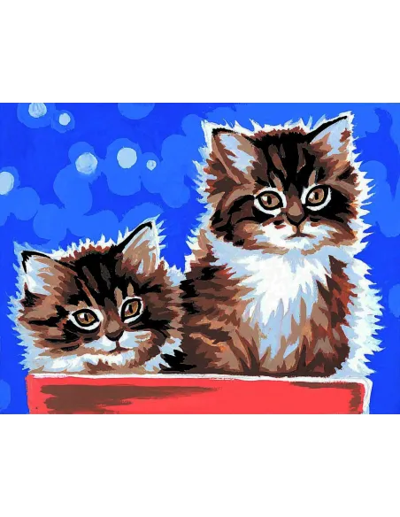 Kit canevas : 20x25 cm, Chatons