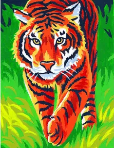 Kit canevas : 20x25 cm, Tigre