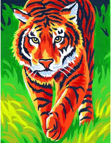 Kit canevas : 20x25 cm, Tigre