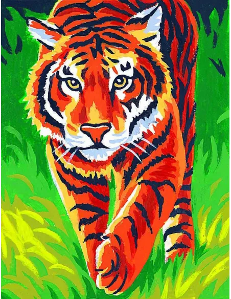 Kit canevas : 20x25 cm, Tigre