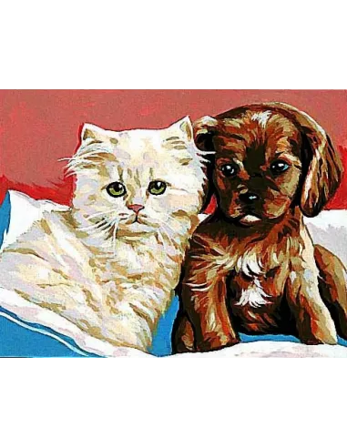 Kit canevas : 20x25 cm, blanc : Enfant