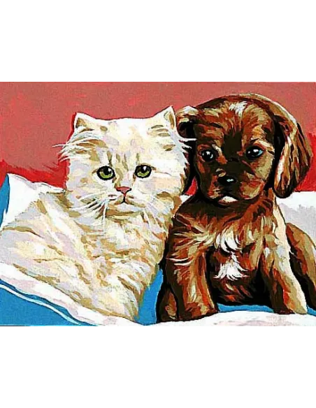 Kit canevas : 20x25 cm, blanc : Enfant
