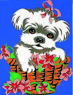 Kit canevas : 20x25 cm, Chiot