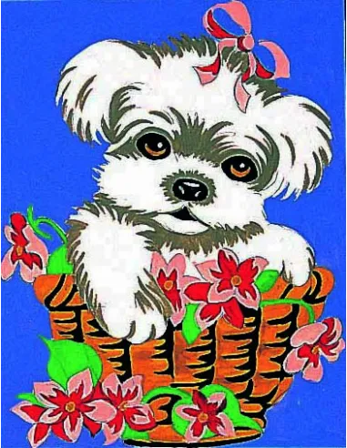 Kit canevas : 20x25 cm, Chiot