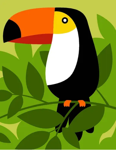 Kit canevas : 20x25 cm, N18 - toucan