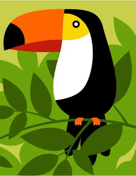 Kit canevas : 20x25 cm, N18 - toucan