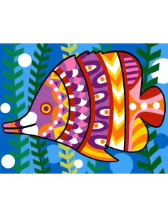 Kit canevas : 20x25 cm, N18 - fond marin