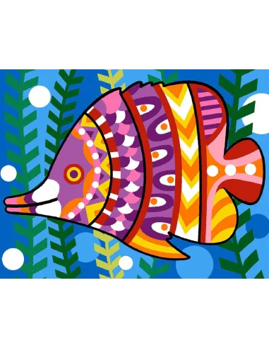 Kit canevas : 20x25 cm, N18 - fond marin
