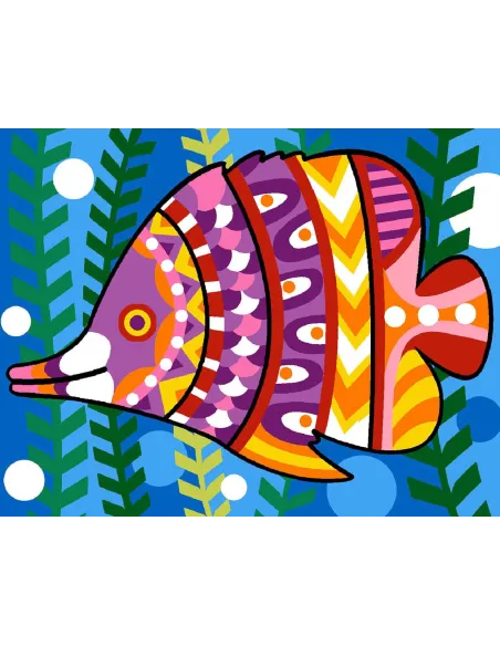Kit canevas : 20x25 cm, N18 - fond marin