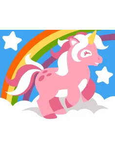 Kit canevas : 20x25 cm, N18 -  licorne