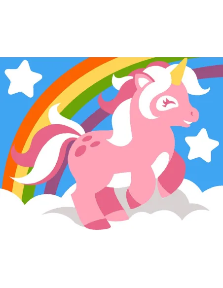 Kit canevas : 20x25 cm, N18 -  licorne