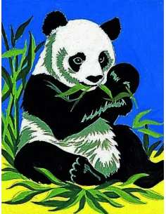 Kit canevas : 20x25 cm, Panda