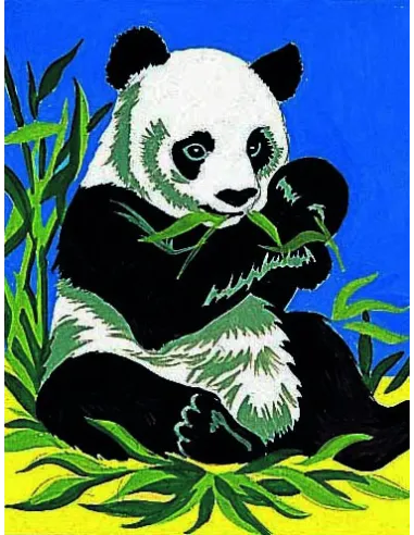 Kit canevas : 20x25 cm, Panda