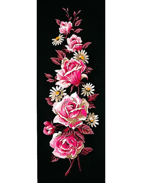 Canevas : 25x60 cm, Roses roses