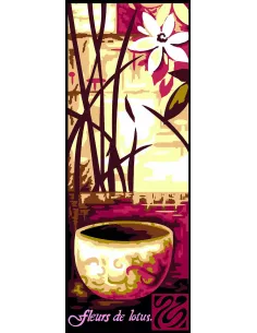 Canevas : 25x60 cm, Fleurs de lotus 1
