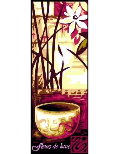 Canevas : 25x60 cm, Fleurs de lotus 1