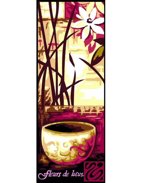 Canevas : 25x60 cm, Fleurs de lotus 1