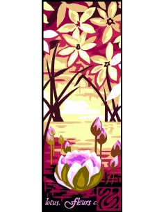 Canevas : 25x60 cm, Fleurs de lotus 2