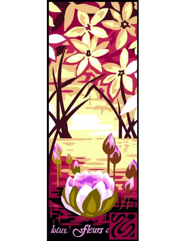 Canevas : 25x60 cm, Fleurs de lotus 2