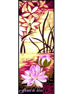 Canevas : 25x60 cm, Fleurs de lotus 3