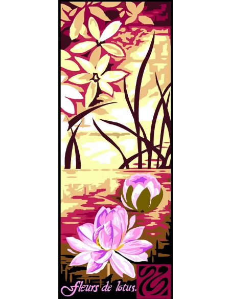 Canevas : 25x60 cm, Fleurs de lotus 3