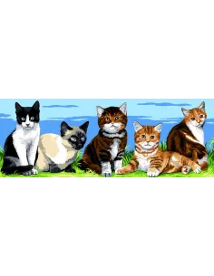 Canevas : 25x60 cm, Les chatons